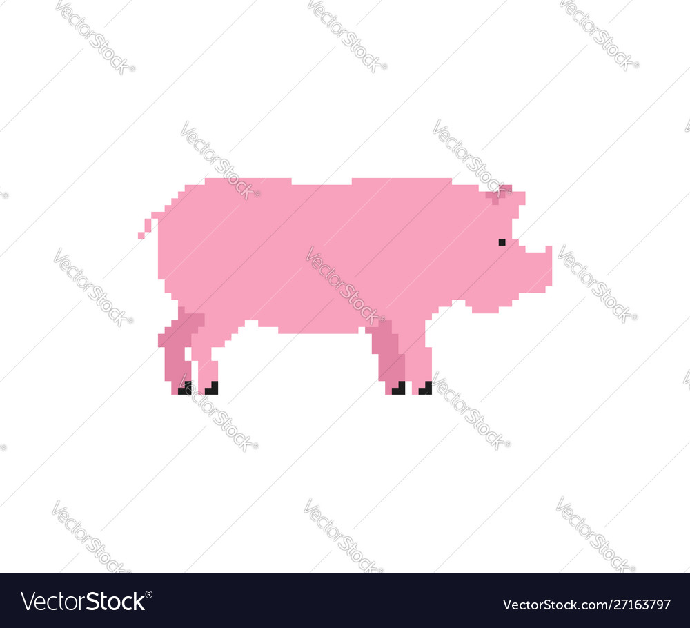 Pig pixel art piglet 8 bit swine farm animal