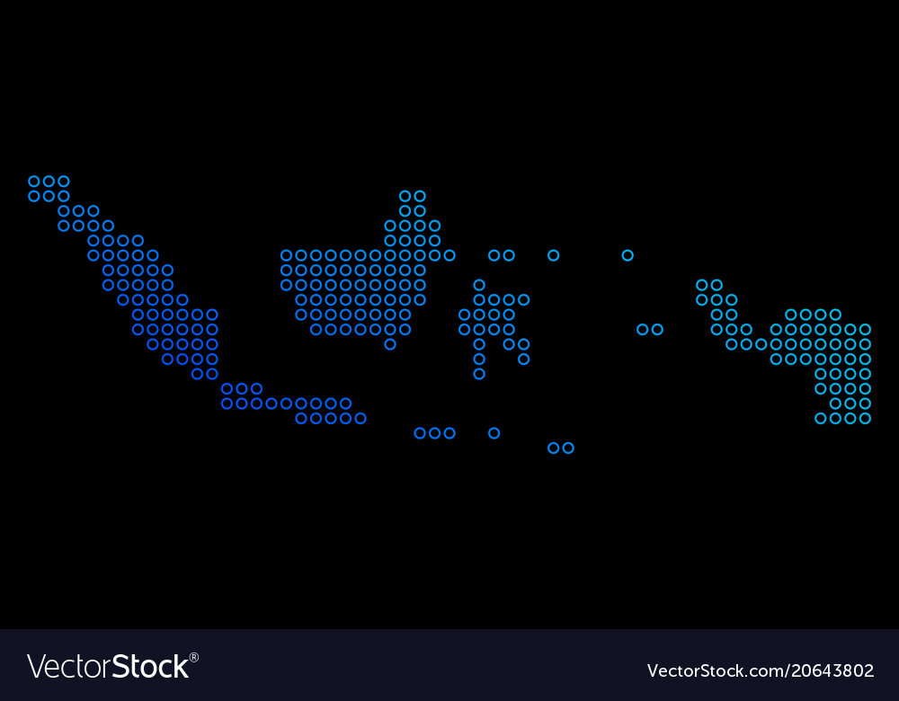 Circle dot indonesia map Royalty Free Vector Image