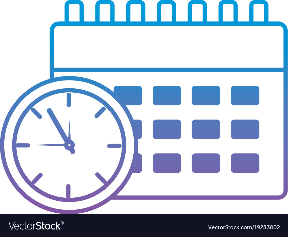 Clock with calendar time icon image