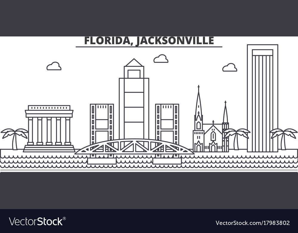 Florida jacksonville architecture line skyline