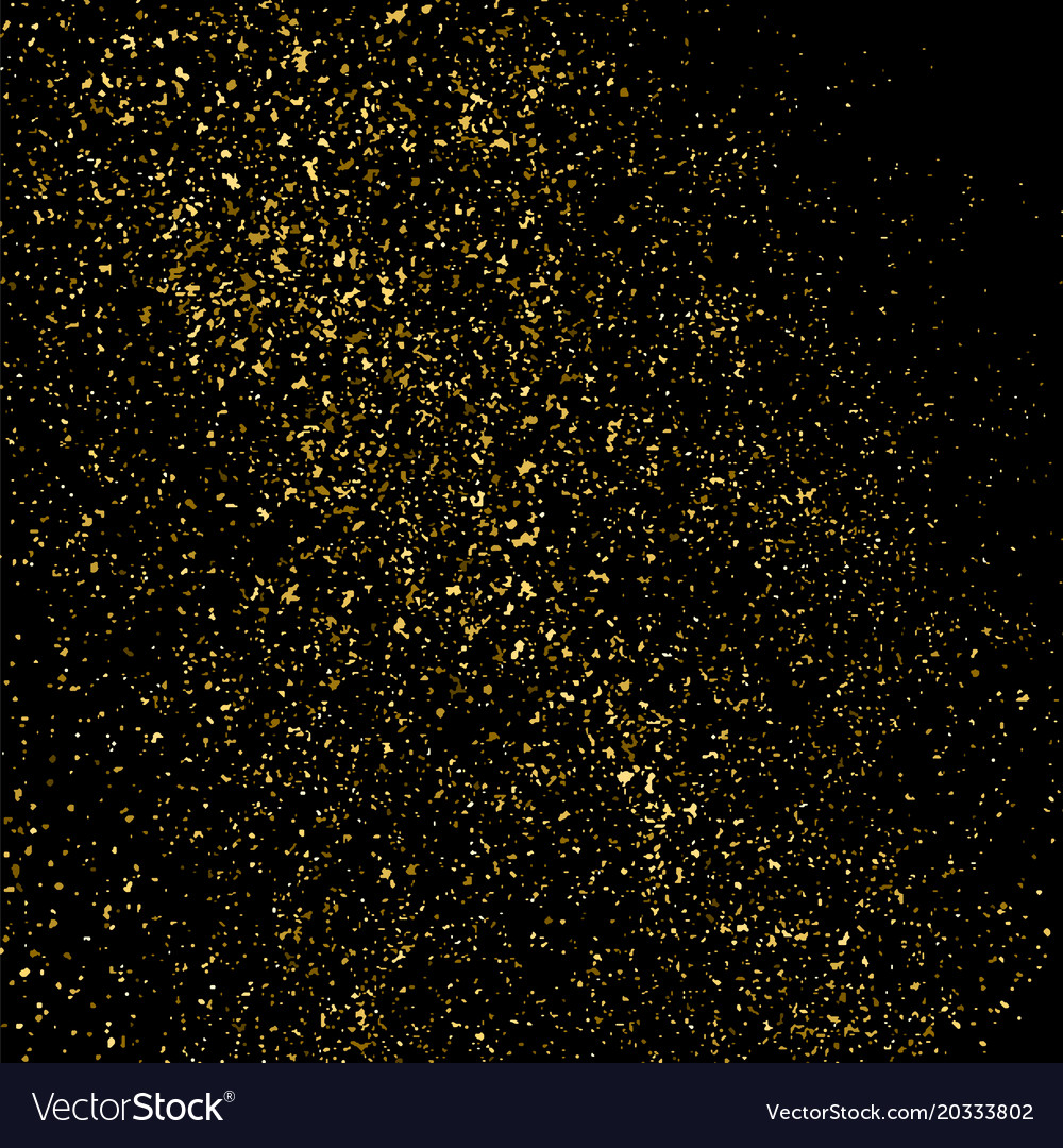 Gold glitter texture isolated on black square Vector Image