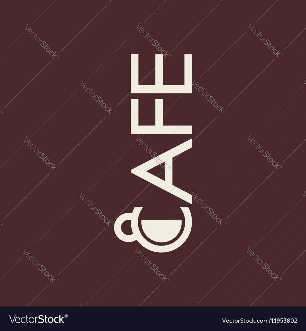 Logo with cup and text cafe