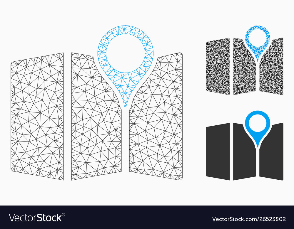 Paper map mesh carcass model and triangle