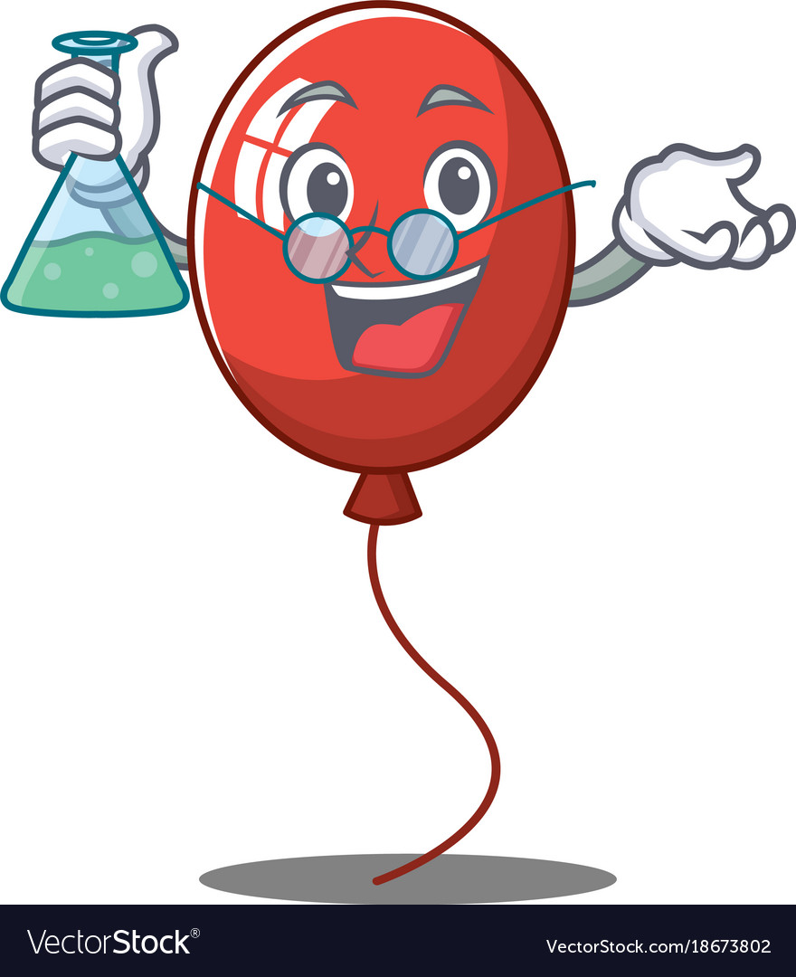 Professor balloon character cartoon style