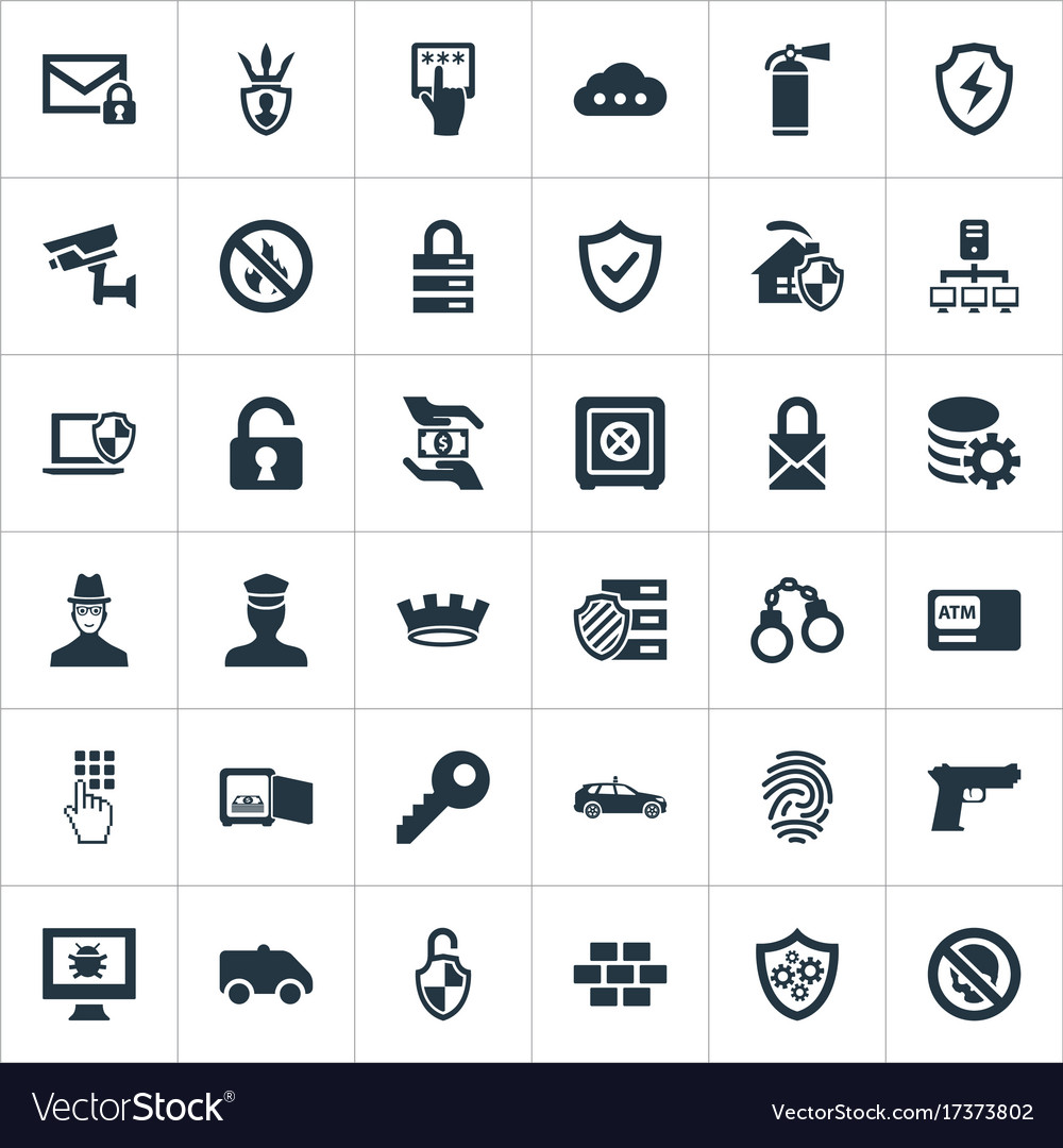 Set of simple security icons