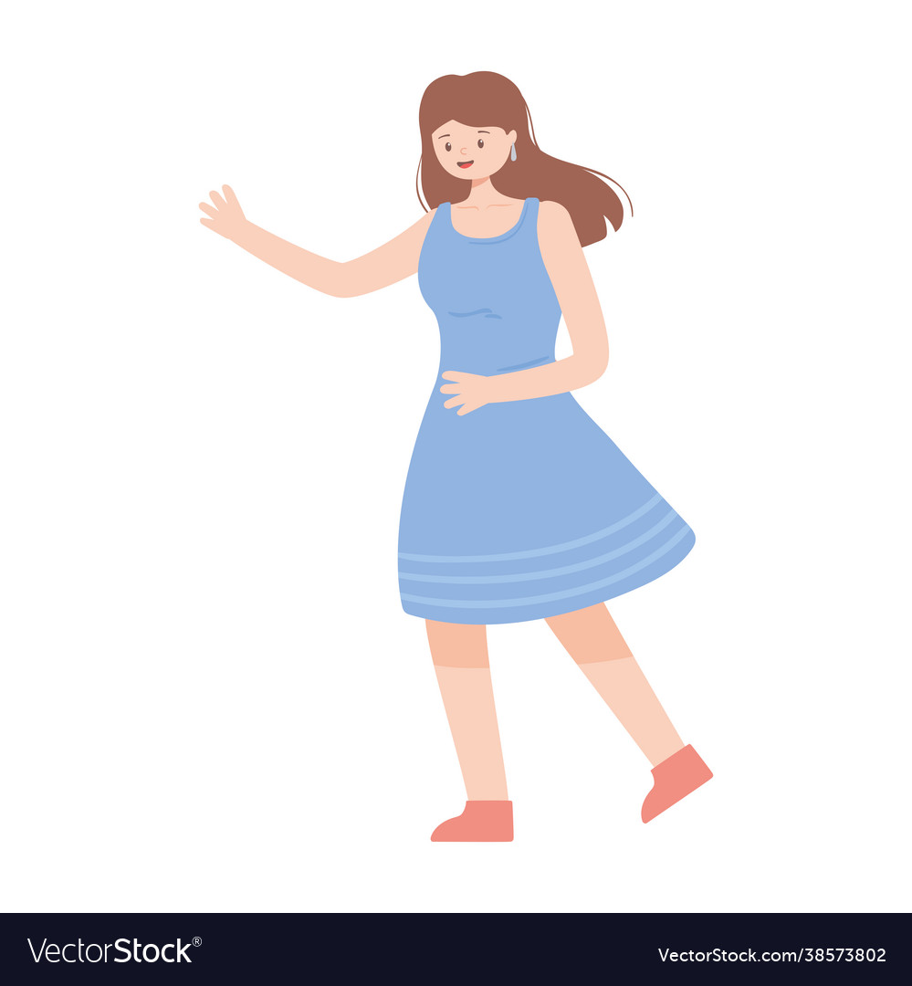 Smiling woman standing Royalty Free Vector Image