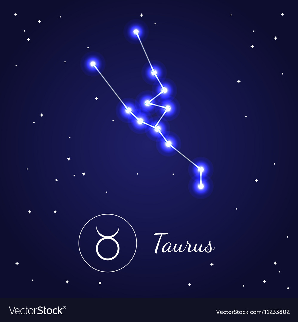 Taurus zodiac sign stars on the cosmic sky Vector Image