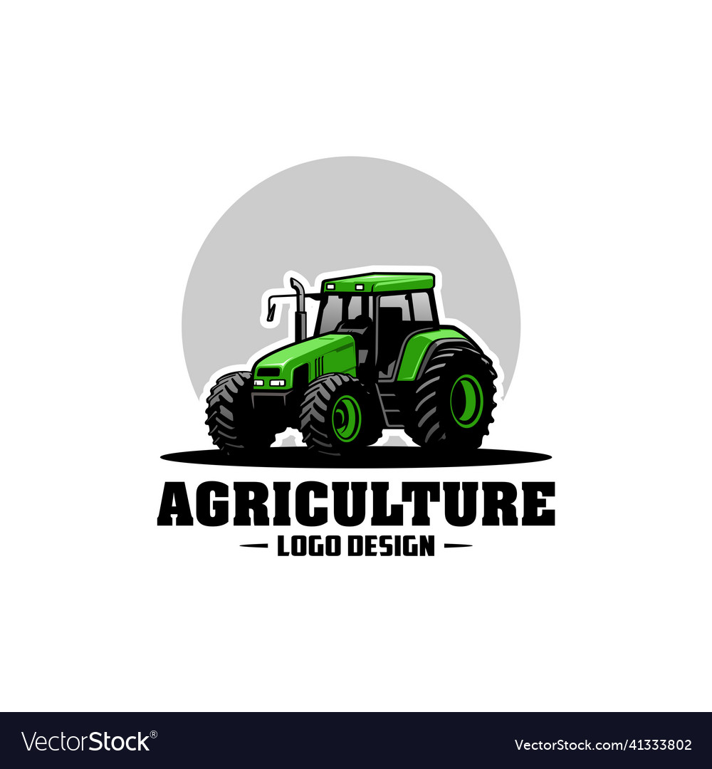 Tractor farm equipment isolated logo Royalty Free Vector