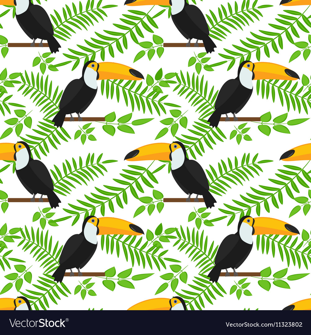 Tropical bird seamless pattern background Vector Image