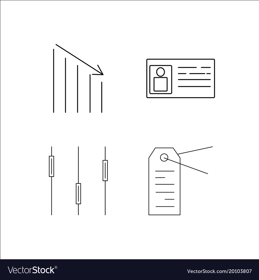 Business simple linear icon setsimple outline