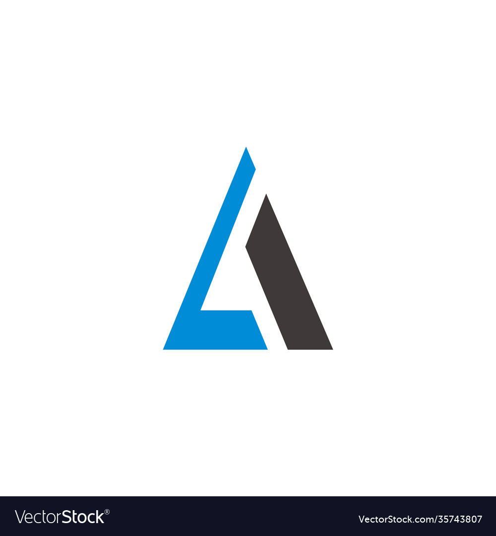 Letter la triangle geometric simple flat logo