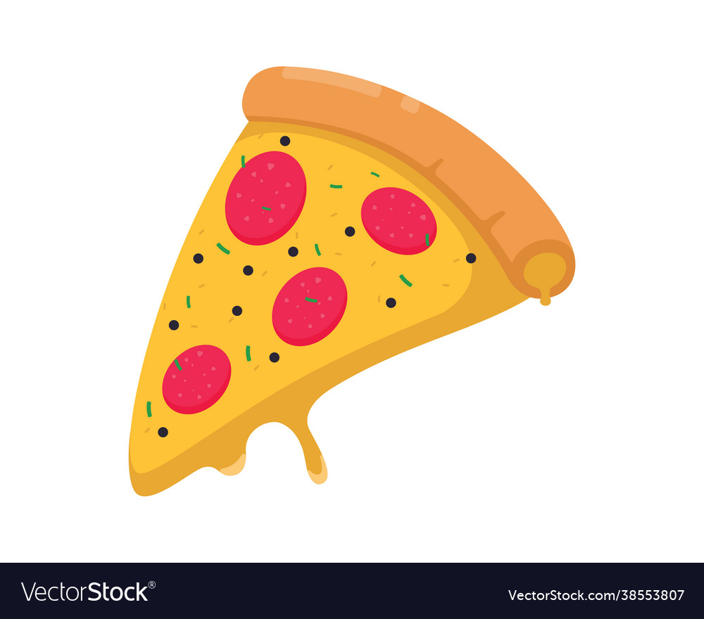 Slice pizza isolated on white background Vector Image