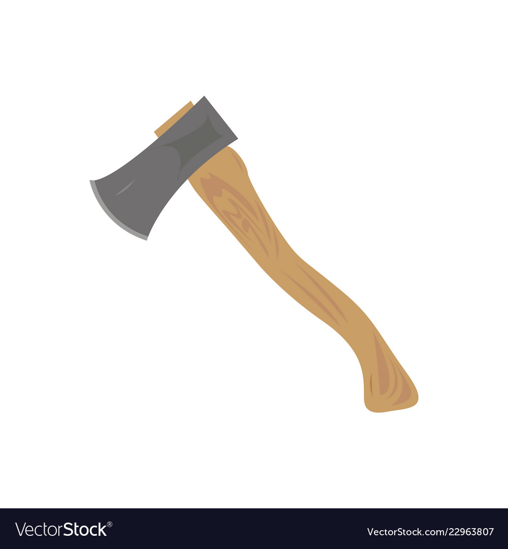 Wooden axe isolated on white background element Vector Image