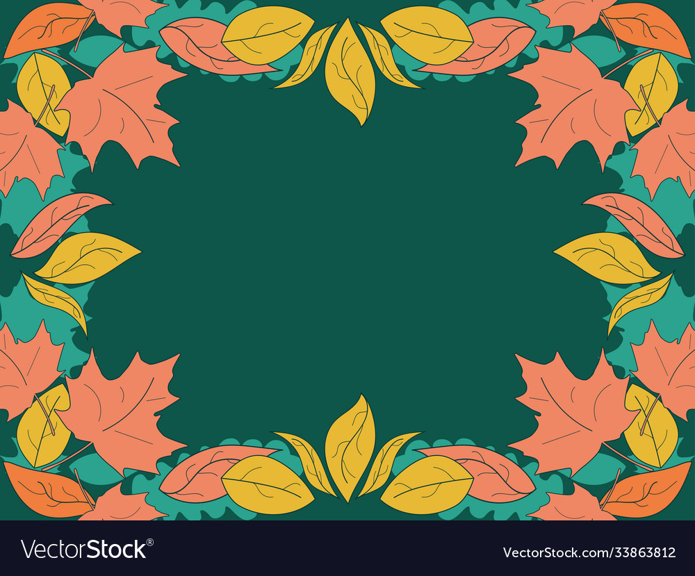 Autumn leaves frame falling leaves border frame Vector Image
