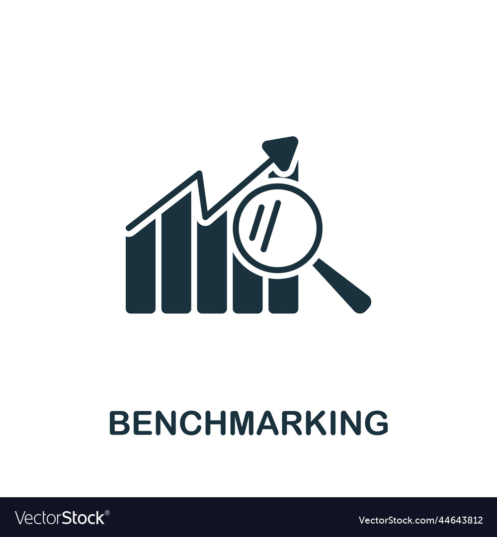 Benchmarking icon monochrome simple business Vector Image