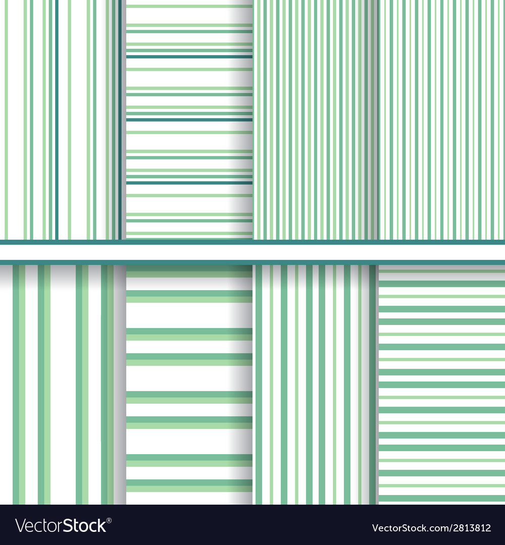 Bright stripes seamless patterns set - soft green