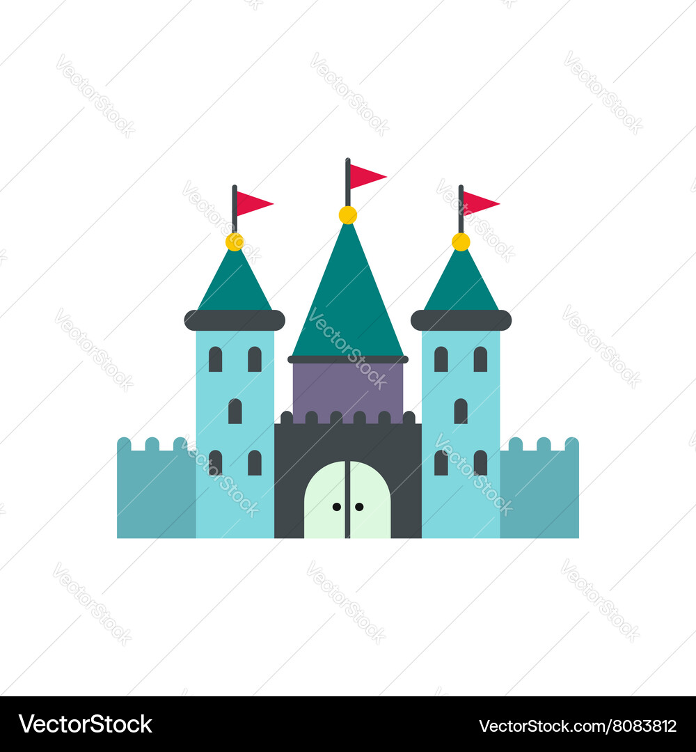 Castle icon flat Royalty Free Vector Image - VectorStock