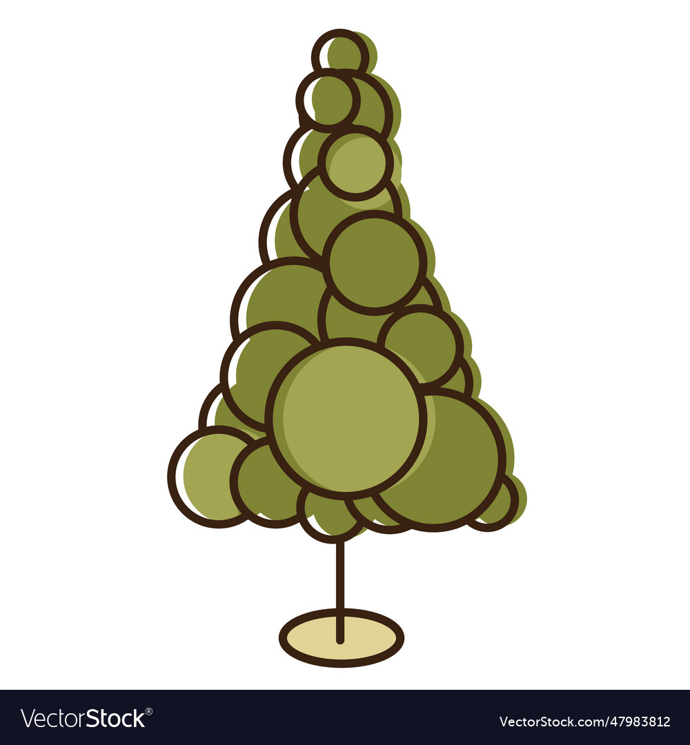 Christmas tree circles cartoon icon 1