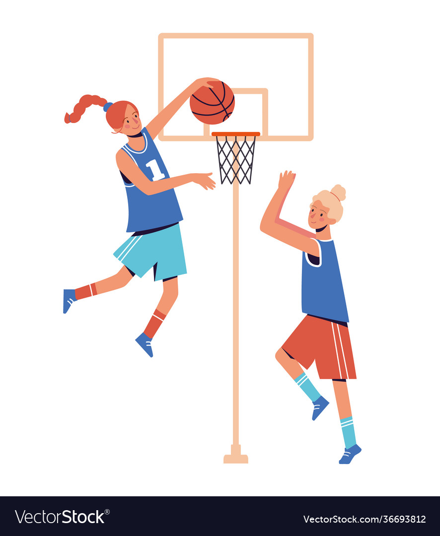 Basketball sports game in minimalist style Vector Image