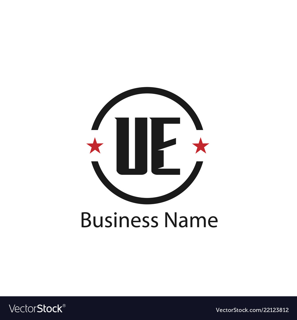 Initial letter ue logo template design