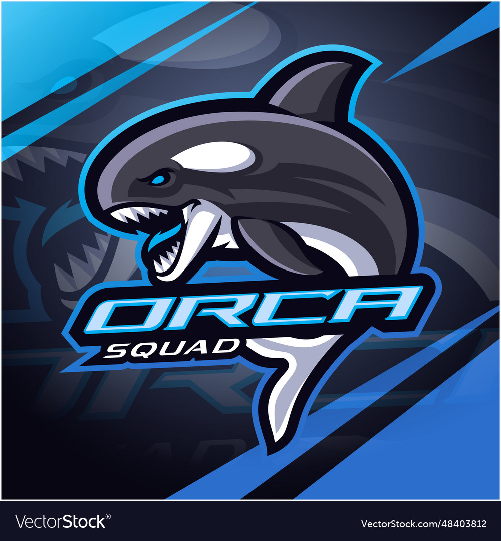 Orca esport mascot logo design Royalty Free Vector Image