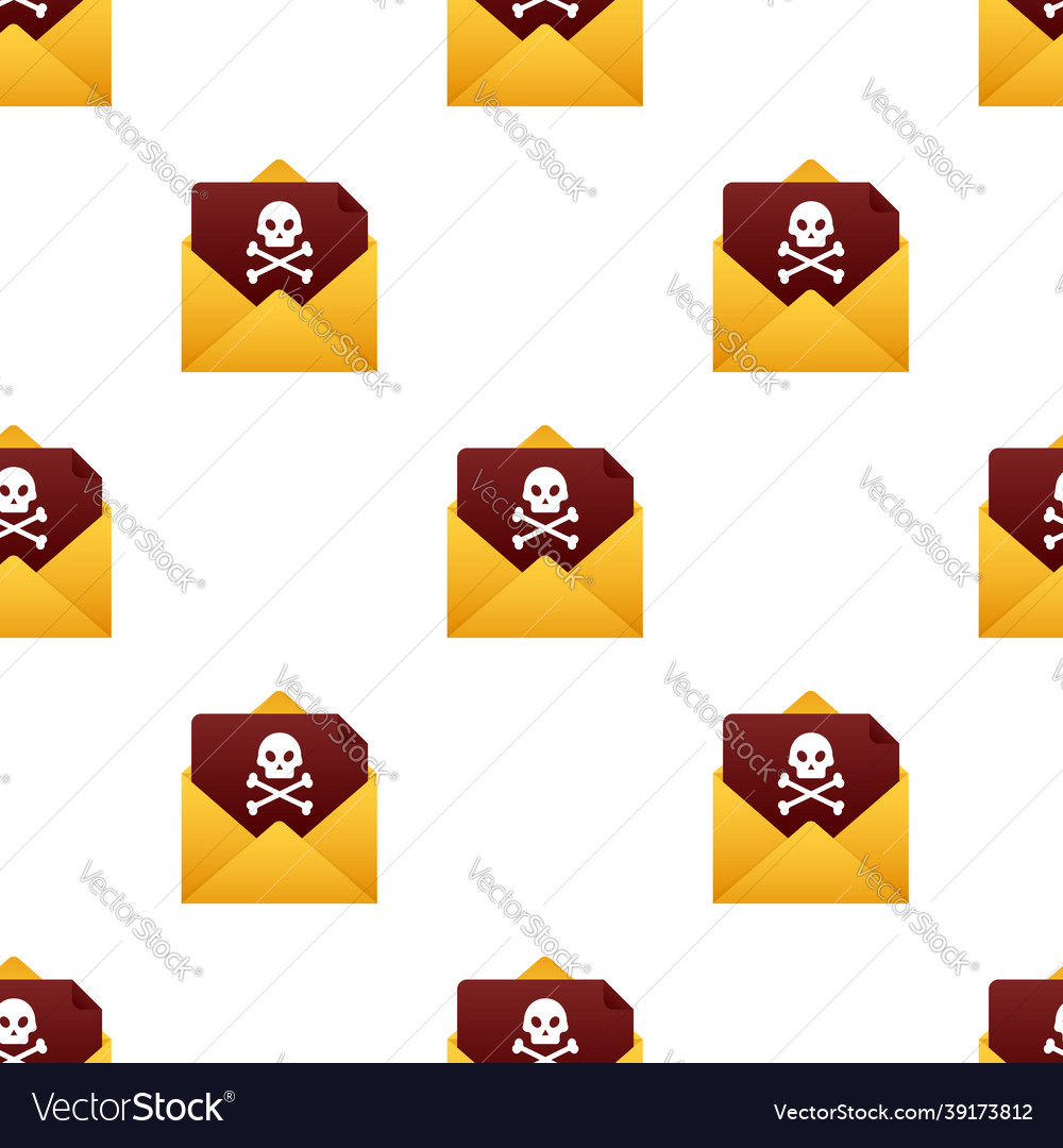 Red email virus pattern computer screen