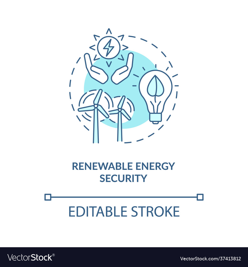 Renewable energy security concept icon