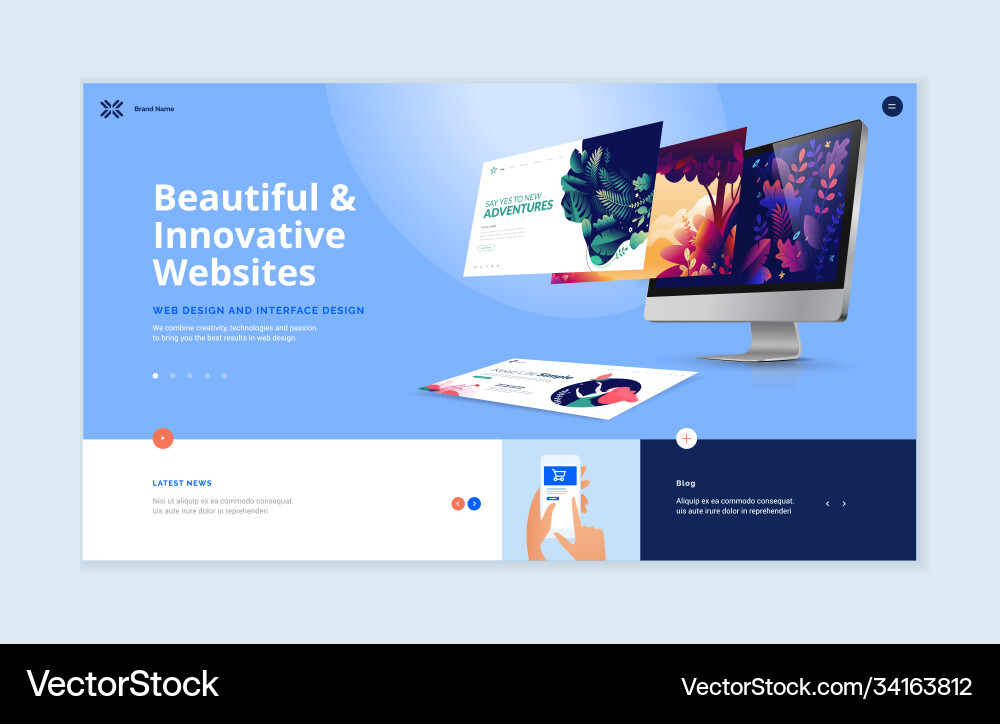 Website template design Royalty Free Vector Image