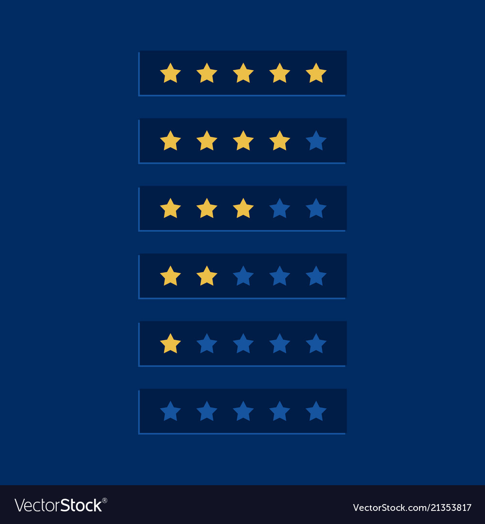 Blue star rating symbol design