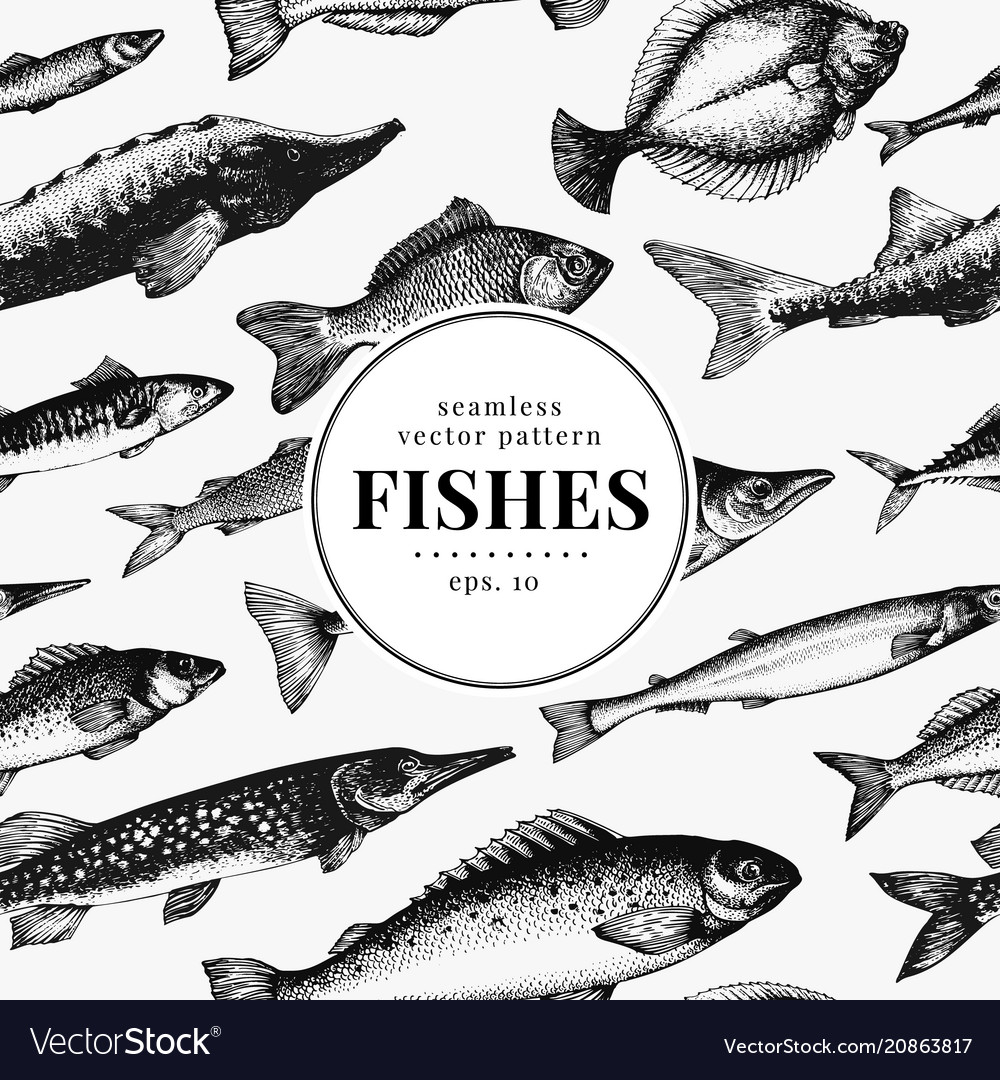 Fish seamless pattern can be use Royalty Free Vector Image