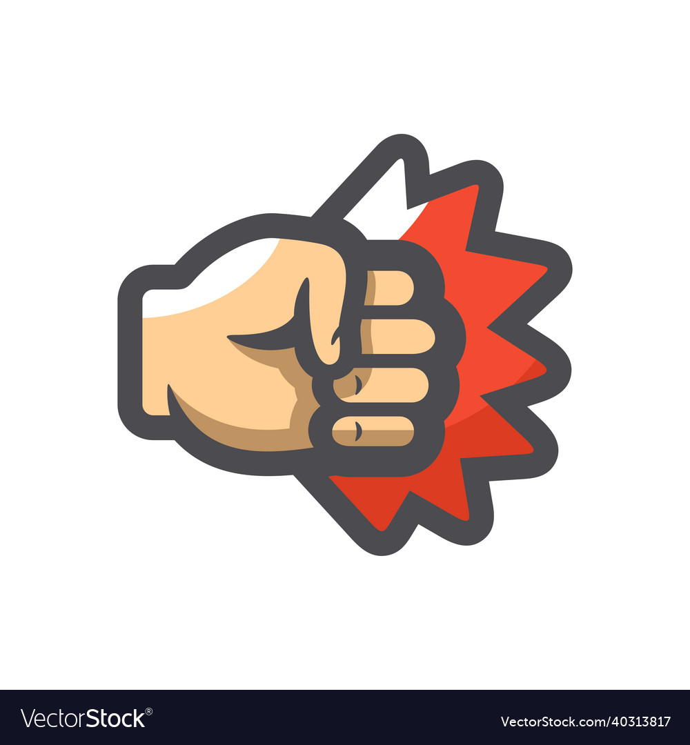 Fist hand punch icon cartoon Royalty Free Vector Image