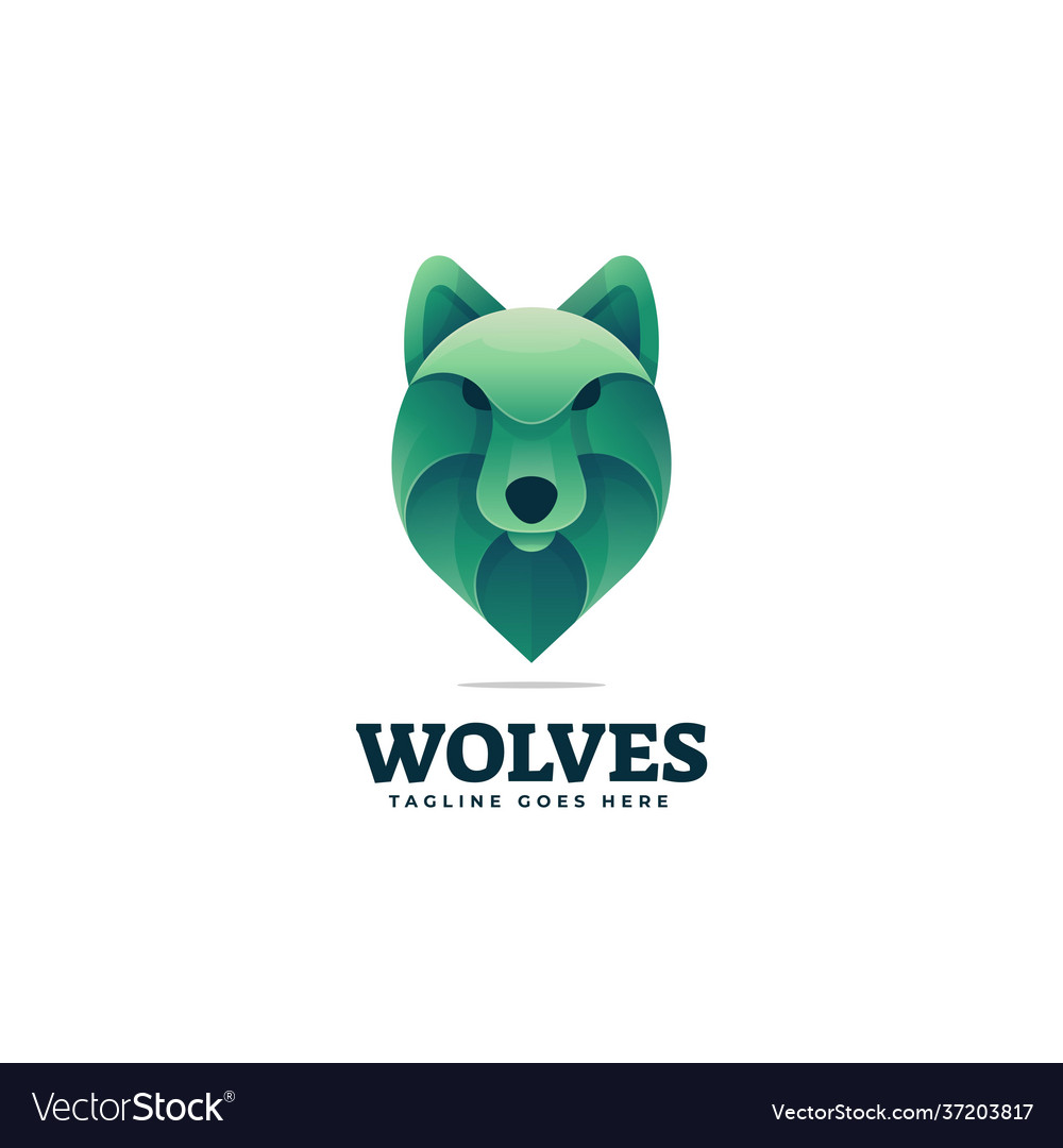 Logo wolf gradient colorful style