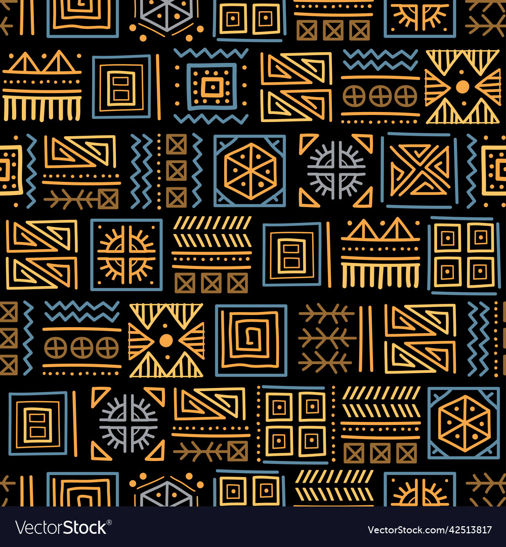 Mayan patchwork seamless pattern bright