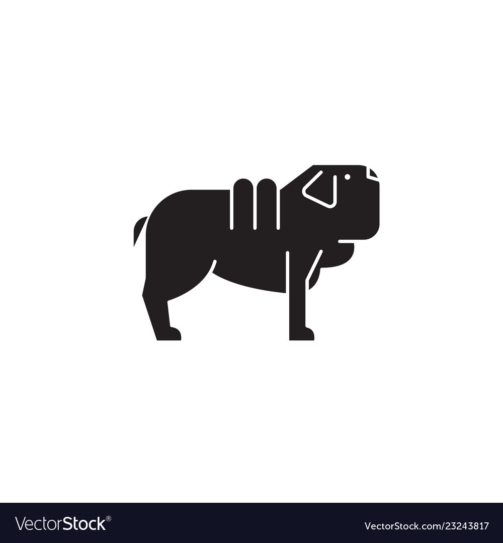 Shar pei dog black concept icon