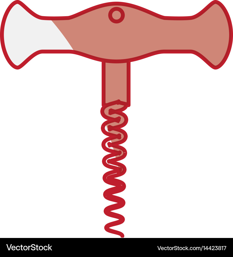 Wine corkscrew isolated Royalty Free Vector Image