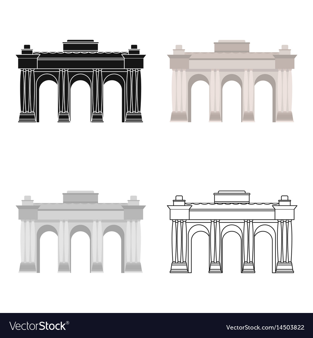 Belgian arch monumentthe dark wolf Royalty Free Vector Image