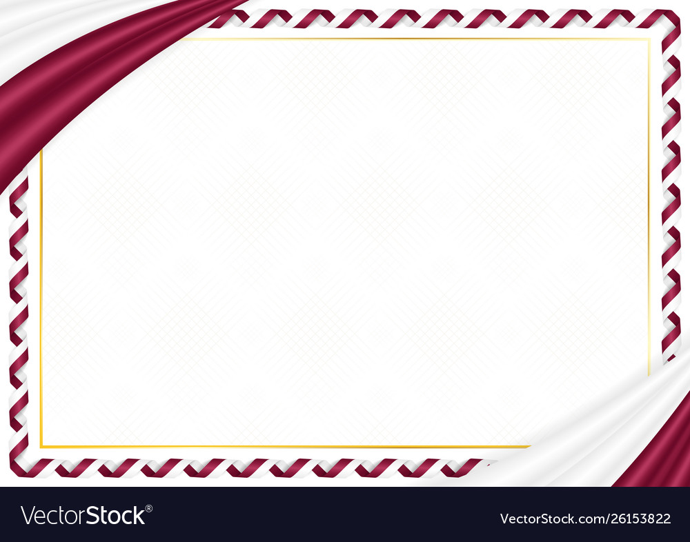 Border made with qatar national colors Royalty Free Vector
