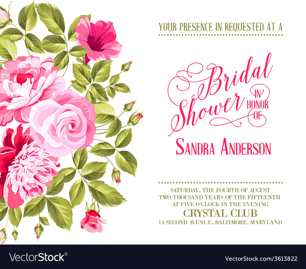 Bridal shower invitation Royalty Free Vector Image