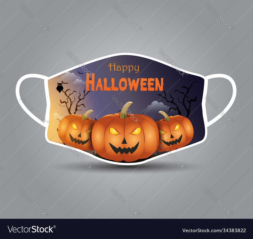 Halloween printable face mask design Royalty Free Vector