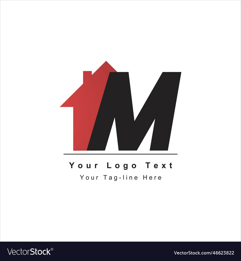 Initial M Logo With Real Estate Icon Design Symbol