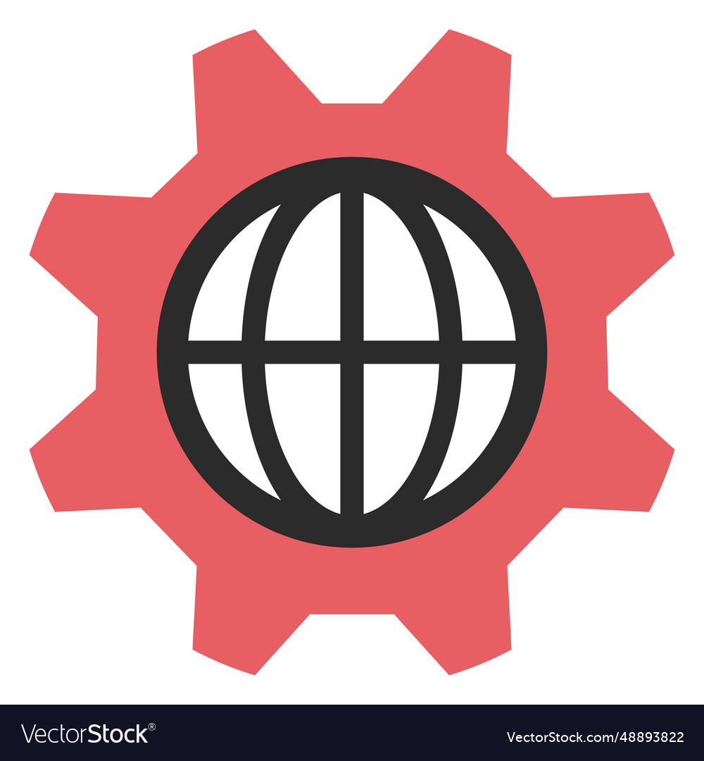 Internet settings colored stroke icon Royalty Free Vector