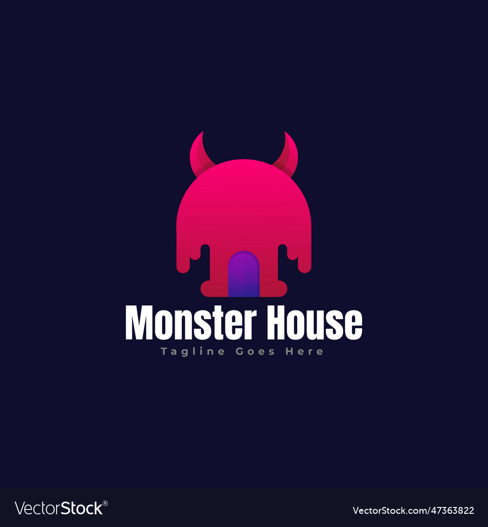 Monster house logo template design Royalty Free Vector Image