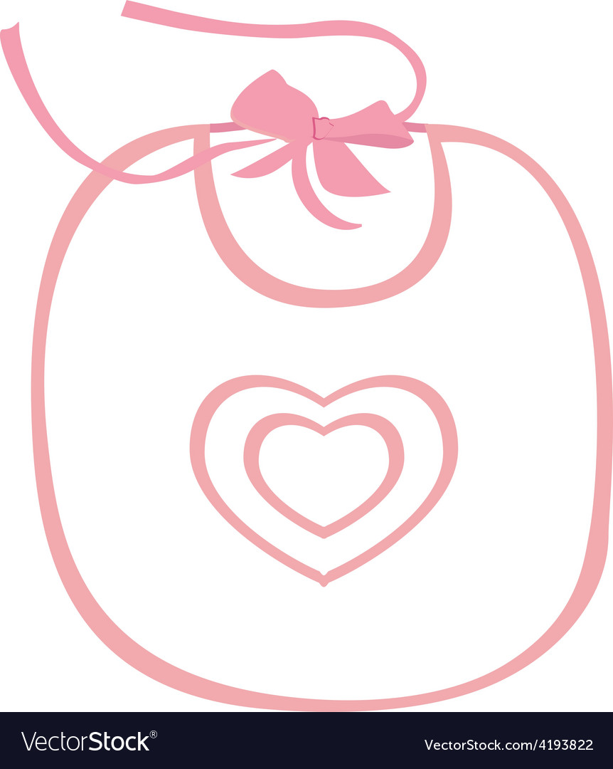 Pink baby bib with heart