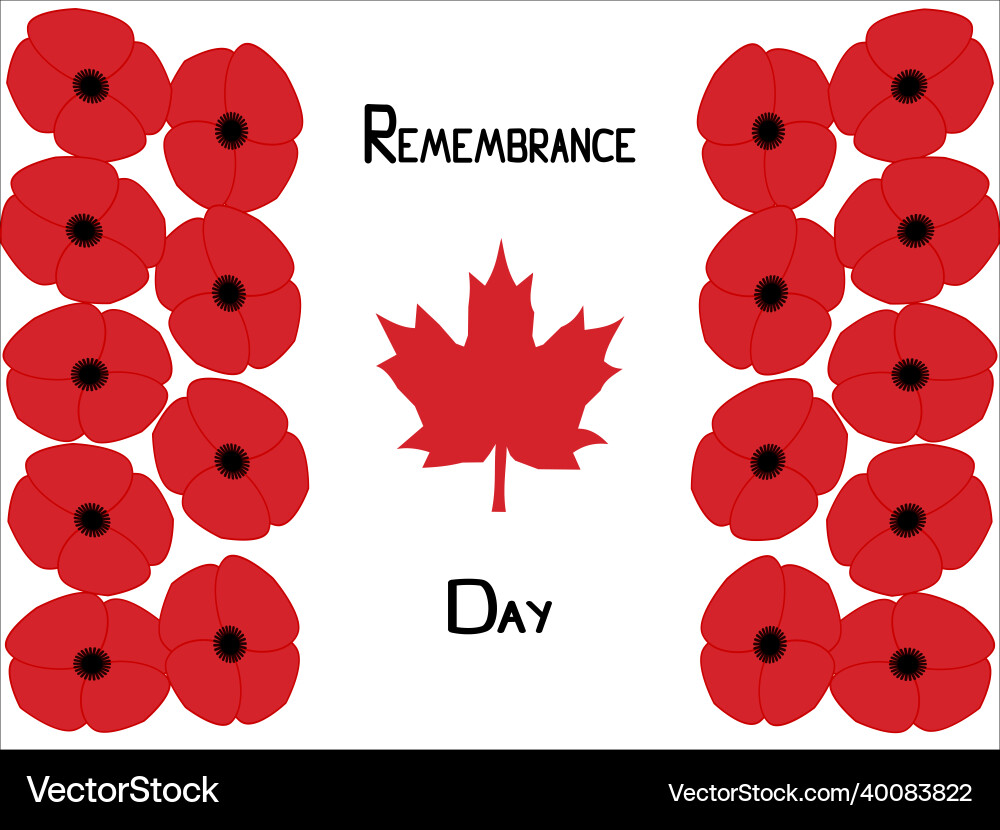 Remembrance day card in format tag mark Royalty Free Vector