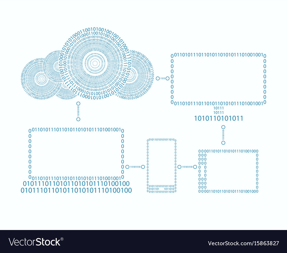 Computer cloud phone laptop drawn out numbers