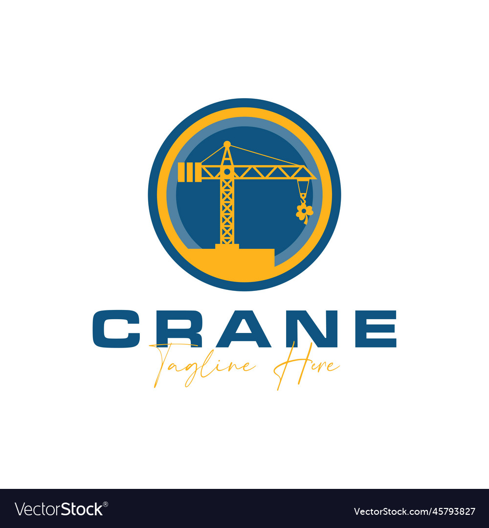 Construction crane rental logo Royalty Free Vector Image