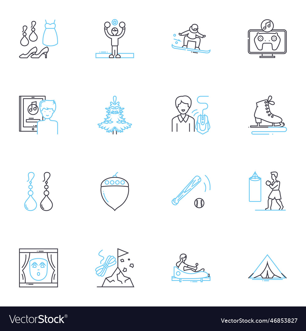 Creative expression linear icons set artistry Vector Image
