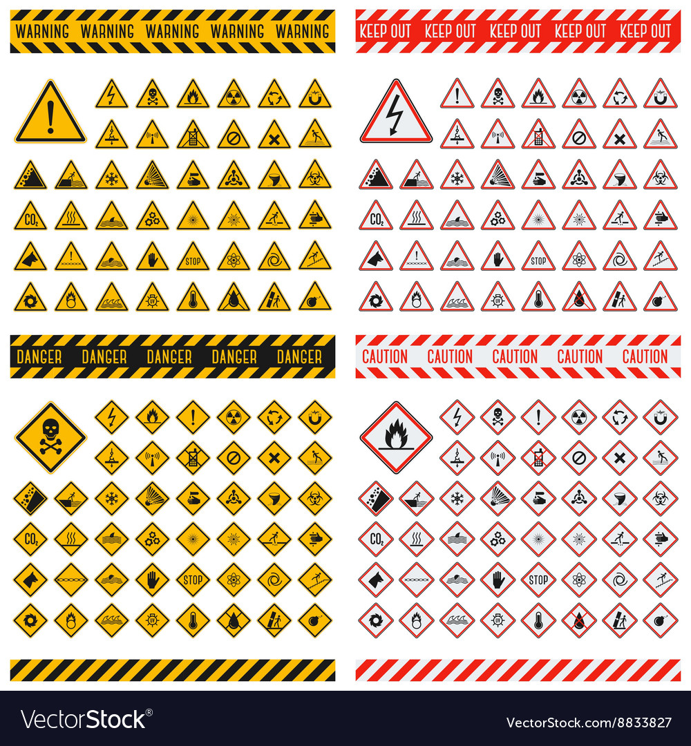 Danger sign collection Royalty Free Vector Image