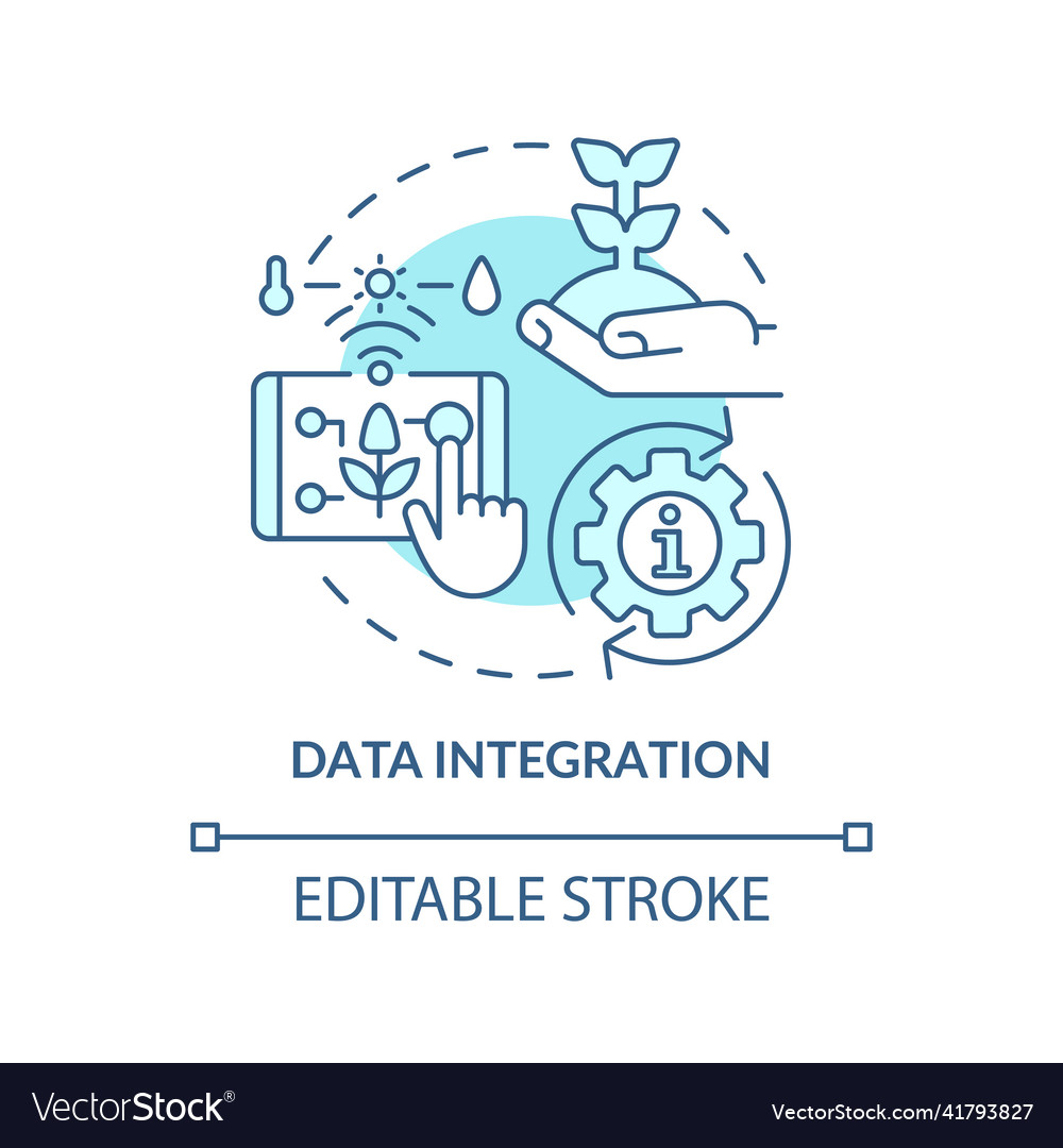 Data integration turquoise concept icon