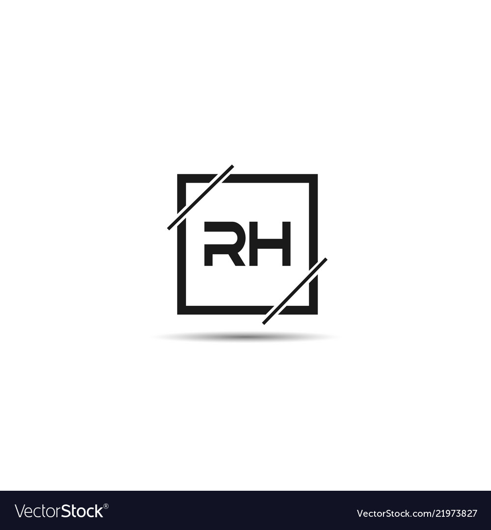 Initial letter rh logo template design